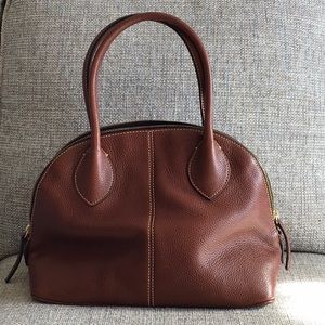 Dooney & Bourke brown domed satchel.